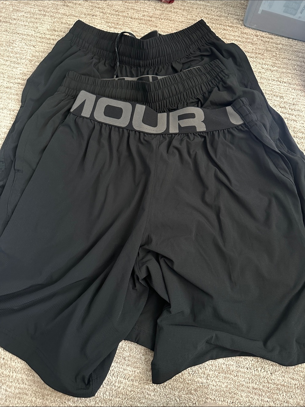 Black Men's Performance set of 3 Shorts - Elastic Waist